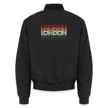London Running City Geschenk für Läufer und Laufliebhaber - Unisex Bomberjacke - Schwarz - Hinten - AI Model Male 185 light (185cm)