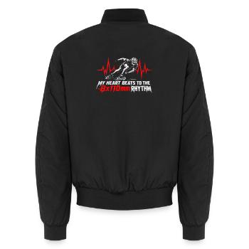 Inliner  My Heart Beats 8x110mm Rhythm - Unisex Bomberjacke - Schwarz - Hinten - AI Model Male 185 light (185cm)