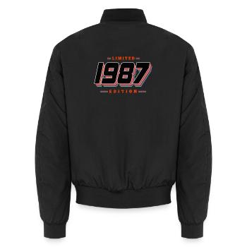39. Geburtstag Limited Edition Jahrgang 1987 - Unisex Bomberjacke - Schwarz - Hinten - AI Model Male 185 light (185cm)