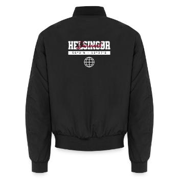 Helsingør Dänemark Koordinaten Reise Souvenir - Unisex Bomberjacke - Schwarz - Hinten - AI Model Male 185 light (185cm)