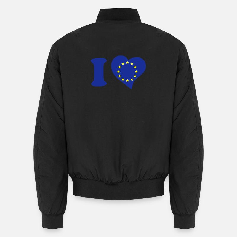 I love EU - Unisex Bomber Jacket - black
