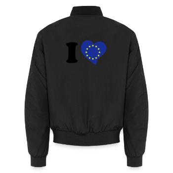 I love Europe - J'aime l'Europe - Bomber unisexe - noir - Dos - AI Model Male 185 light (185cm)