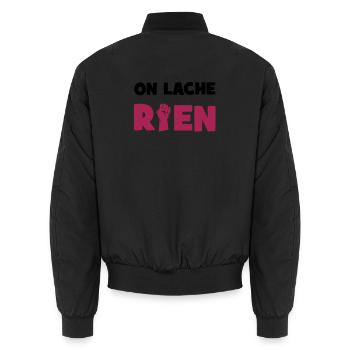 On lâche rien ! - Unisex Bomberjacke - Schwarz - Hinten - AI Model Male 185 light (185cm)