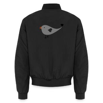 Sparrow - Unisex Bomber Jacket - black - Back - AI Model Male 185 light (185cm)