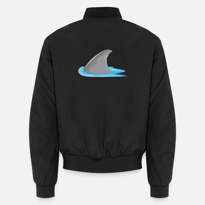Requin en vue! Aileron de requin dans la mer Bomber unisexe