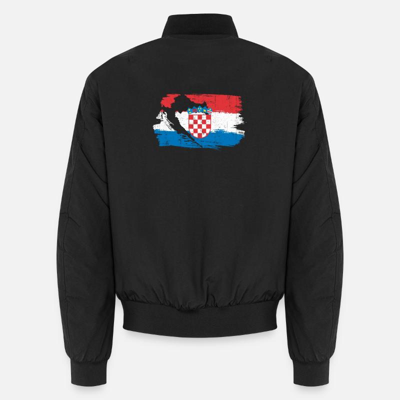 Croatian Crest Brush Flag Unisex Bomber Jacket