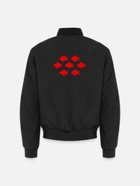 Fish T-shirt, Fish Shirt, Fish Fishing - Unisex Bomber Jacket - black