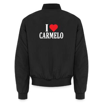 T-Shirt Ich liebe Carmelo T-Shirt Geschenkidee - Unisex Bomberjacke - Schwarz - Hinten - AI Model Male 185 light (185cm)