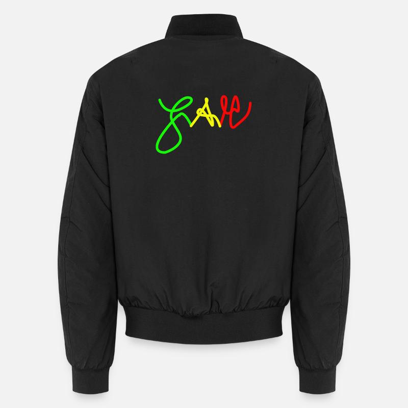 Jah en Trio couleurs Rouge Or Vert Bomber unisexe