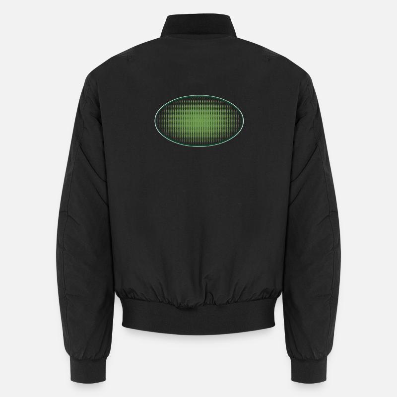 Oval green dots, with frame - Unisex Bomber Jacket - black