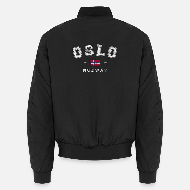 Oslo Norway - Unisex Bomber Jacket - black
