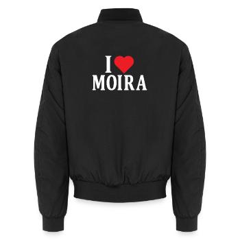 t-shirt name I love Moira t-shirt gift idea - Unisex Bomber Jacket - black - Back - AI Model Male 185 light (185cm)