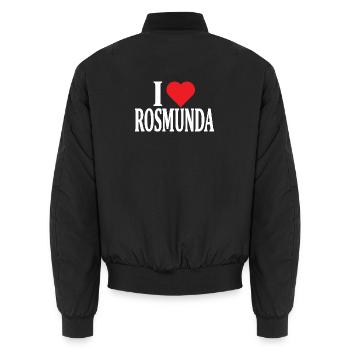 t-shirt J’aime Rosmunda t-shirt idée cadeau - Bomber unisexe - noir - Dos - AI Model Male 185 light (185cm)
