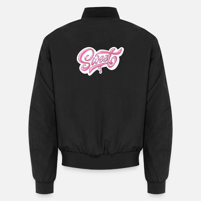 Süßes rosa Glitzer handbeschriftetes Design Unisex Bomberjacke