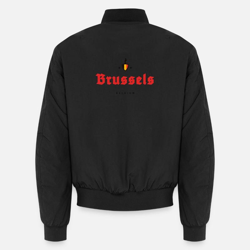 Brussels Bruxelles Belgium - Unisex Bomber Jacket - black
