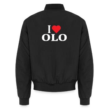 T-Shirt I love Olo Strickshirt Geschenkidee - Unisex Bomberjacke - Schwarz - Hinten - AI Model Male 185 light (185cm)