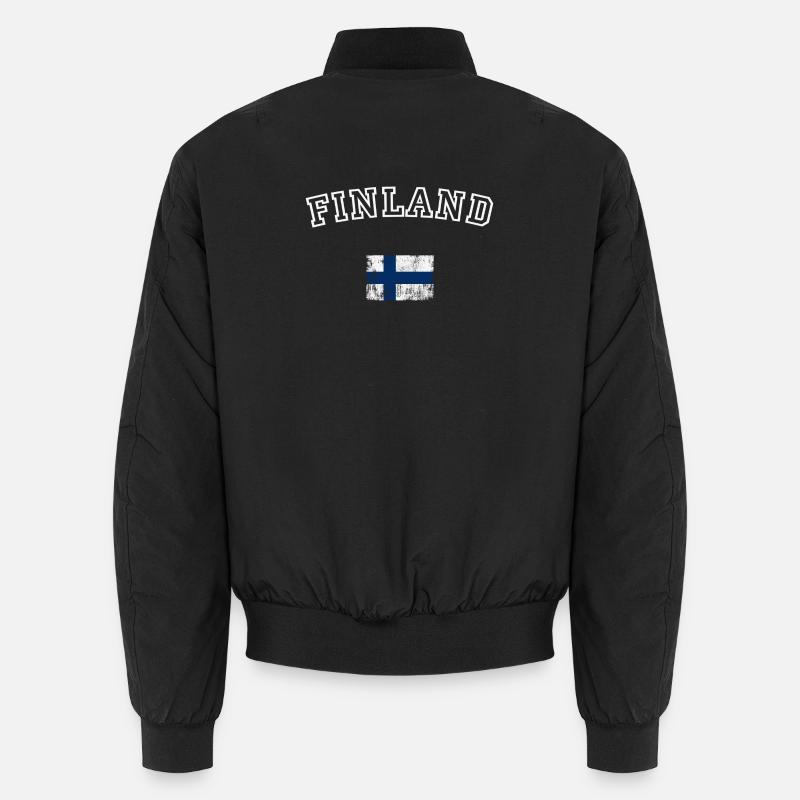 Finnish Flag Arch Tee - Unisex Bomber Jacket - black