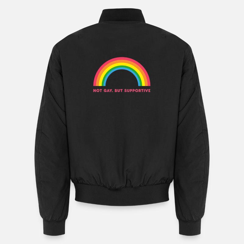 Vintage Retro Regenbogen Sterne – Supportive Unisex Bomberjacke