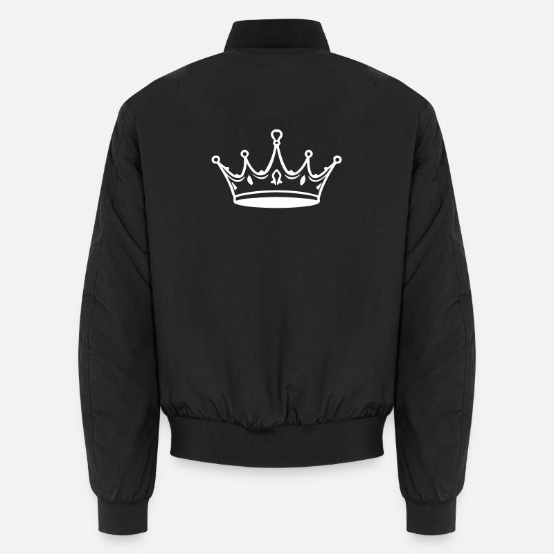 Crown Outline - Unisex Bomber Jacket - black