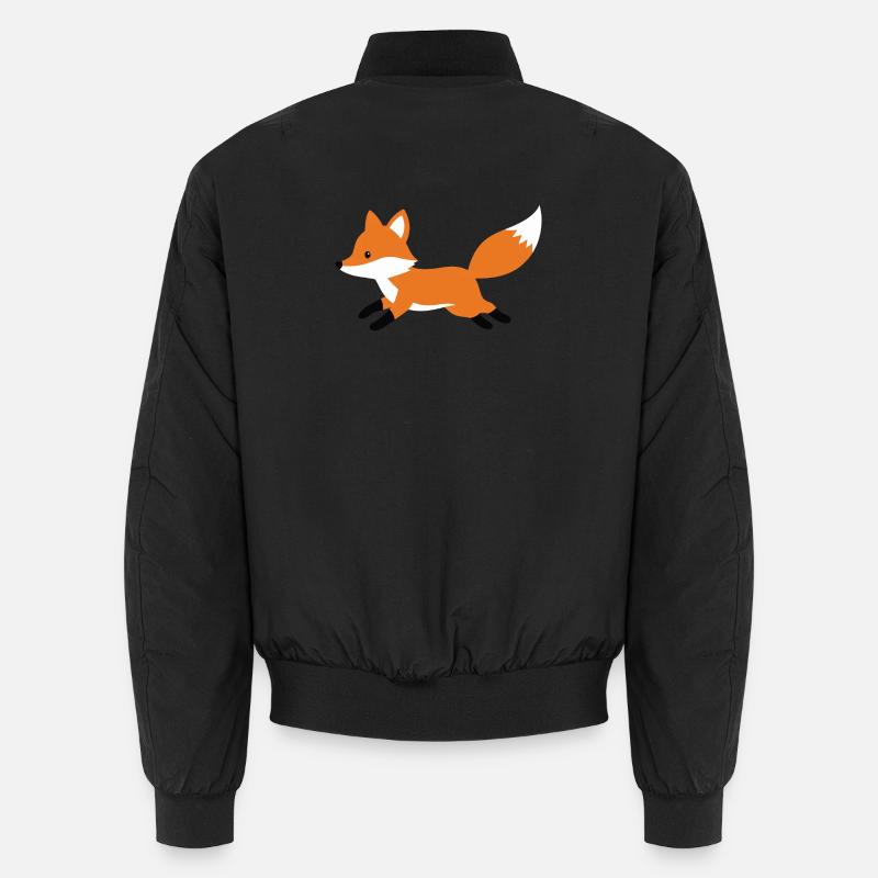 Süßer springender Fuchs minimalistischen Stil Unisex Bomberjacke
