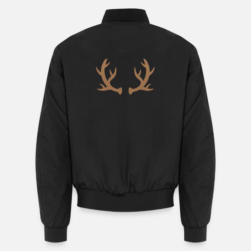Braune Hirschgeweih-Silhouette Unisex Bomberjacke