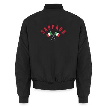 Sappada Italien Flaggen - Unisex Bomberjacke - Schwarz - Hinten - AI Model Male 185 light (185cm)