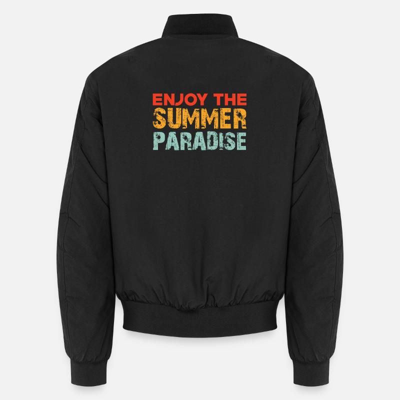 Enjoy the summer paradise - Unisex Bomber Jacket - black