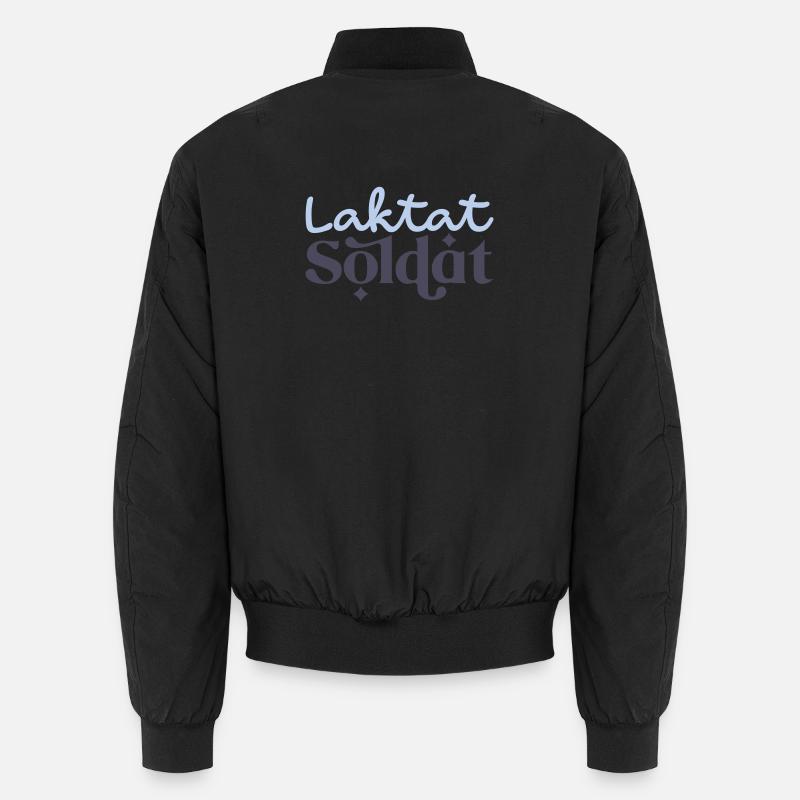 Lactate Soldier Motif - Unisex Bomber Jacket - black