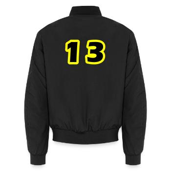 Symbole numérique 13 - Bomber unisexe - noir - Dos - AI Model Male 185 light (185cm)