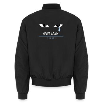 The Blue Tear – FCKNZS - Unisex Bomberjacke - Schwarz - Hinten - AI Model Male 185 light (185cm)