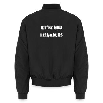 Chemise drôle de police de bloc We’re Bad Neighbors - Bomber unisexe - noir - Dos - AI Model Male 185 light (185cm)