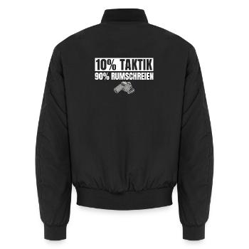 Fußballtrainer 10% Taktik 90% Rumschreien - Unisex Bomberjacke - Schwarz - Hinten - AI Model Male 185 light (185cm)