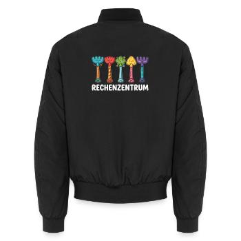 IT Support Glücksrad Service Desk IT Helpdesk Nerd - Unisex Bomberjacke - Schwarz - Hinten - AI Model Male 185 light (185cm)