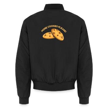 Cookie Plätzchen Keks - Unisex Bomberjacke - Schwarz - Hinten - AI Model Male 185 light (185cm)