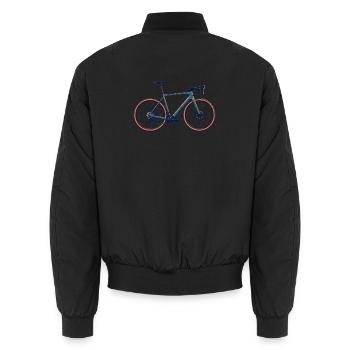 Rennrad Risograph - Unisex Bomberjacke - Schwarz - Hinten - AI Model Male 185 light (185cm)