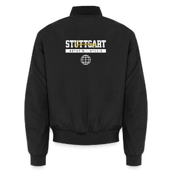 Leipzig Deutschland Koordinaten Reise Souvenir - Unisex Bomberjacke - Schwarz - Hinten - AI Model Male 185 light (185cm)
