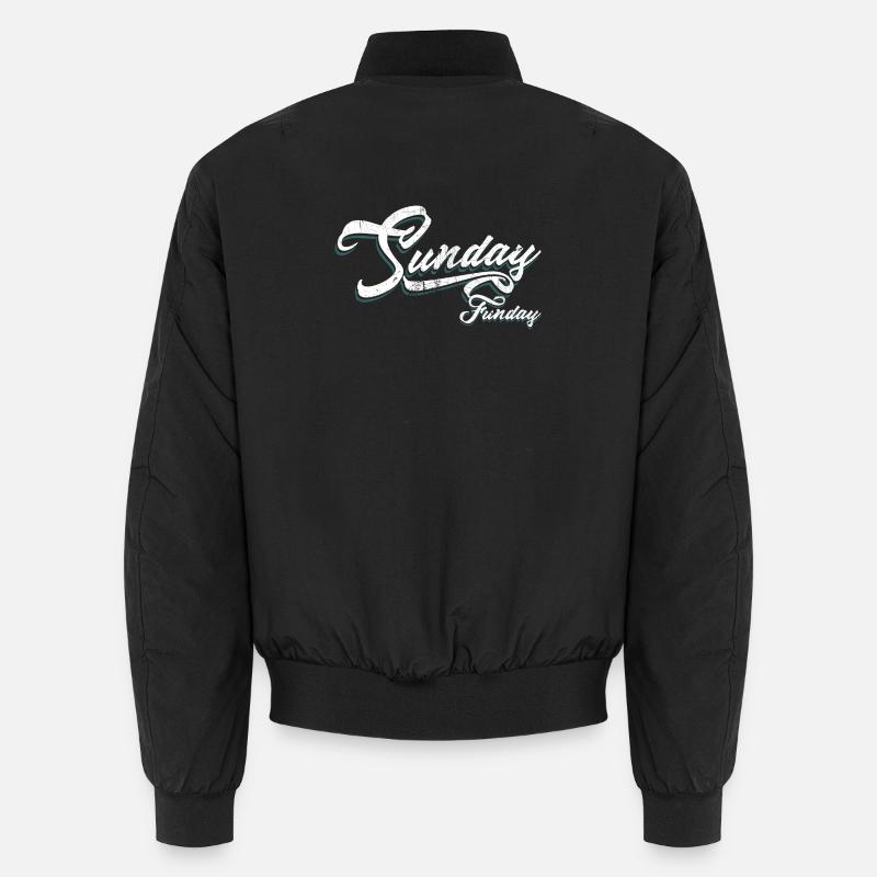 Sunday Funday Script Neon - Unisex Bomber Jacket - black