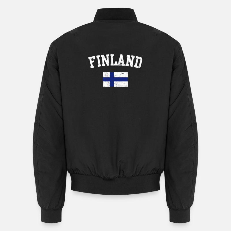 Typographie du drapeau en gras de la Finlande Bomber unisexe
