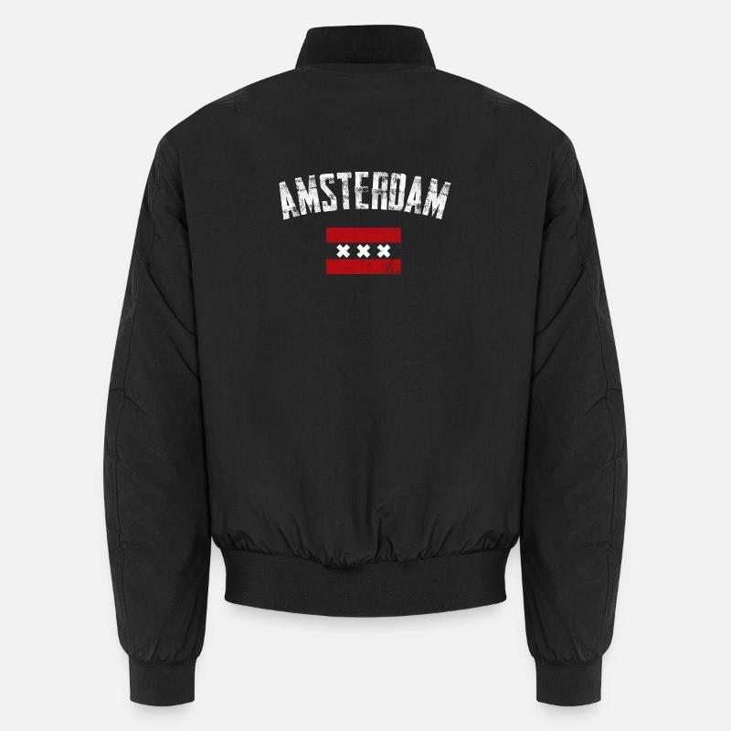 Amsterdam Bold Crest Tee - Bomber unisexe - noir