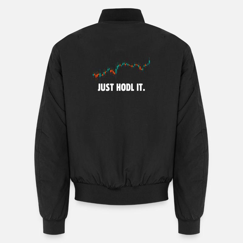Just hold it bitcoin - Unisex Bomber Jacket - black
