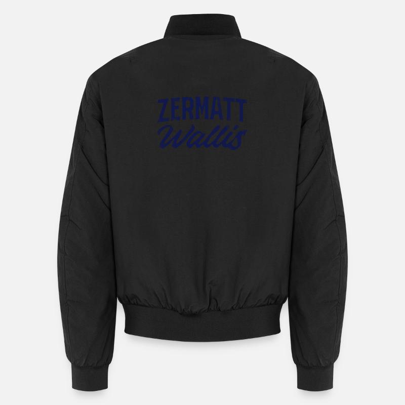 Zermatt Wallis Alpine Script - Unisex Bomberjacke - Schwarz