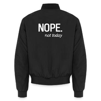 Conception de citation inspirante minimaliste - Bomber unisexe - noir - Dos - AI Model Male 185 light (185cm)