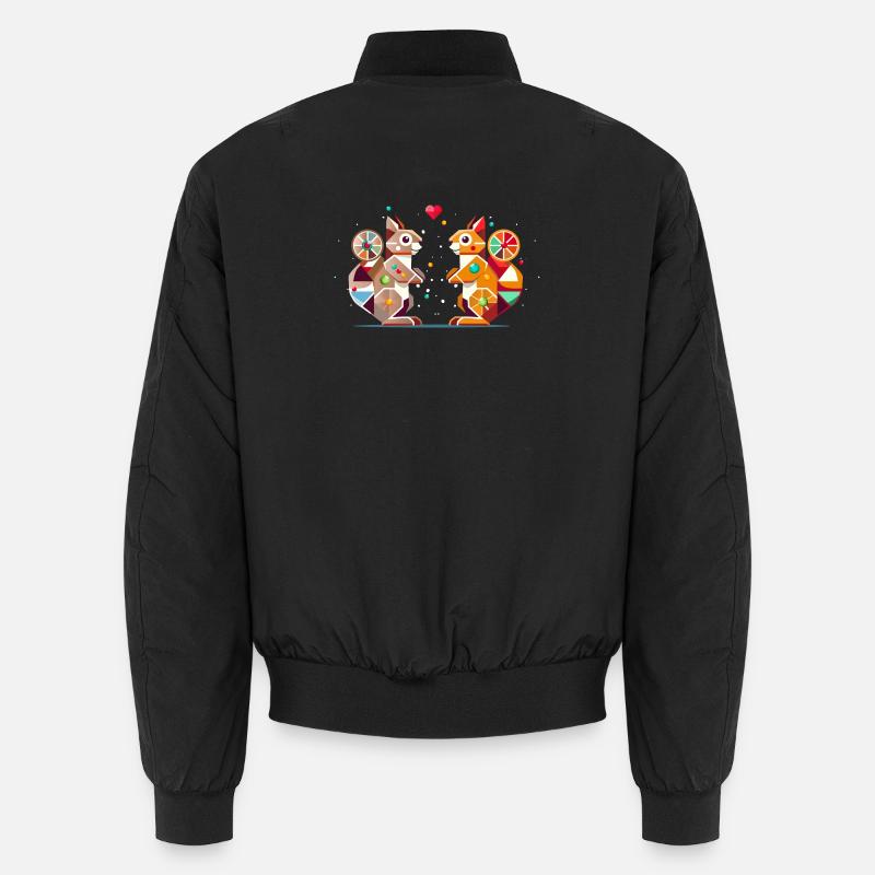 zwei Eichhörnchen mit Herz-farbenfroher Hingucker Unisex Bomberjacke