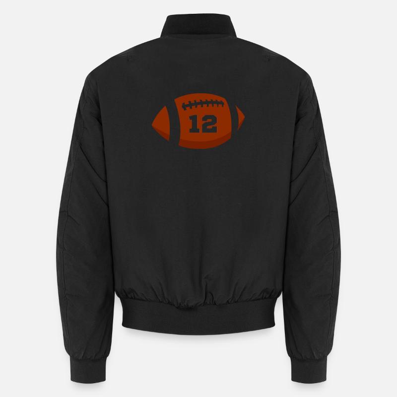Rugby Nummer 12 - 12. Rugby-Jubiläum - Unisex Bomberjacke - Schwarz