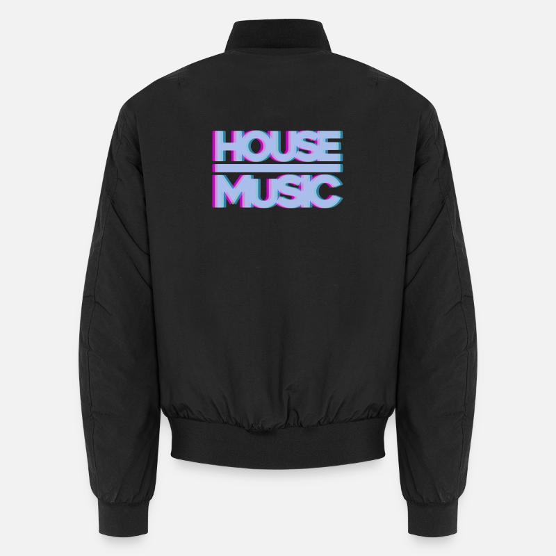 House Music EDM Glow - Unisex Bomber Jacket - black
