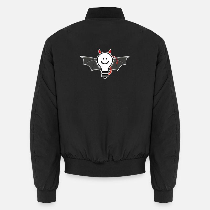 Light bulb with devil horns – cheeky light motif Unisex Bomber Jacket