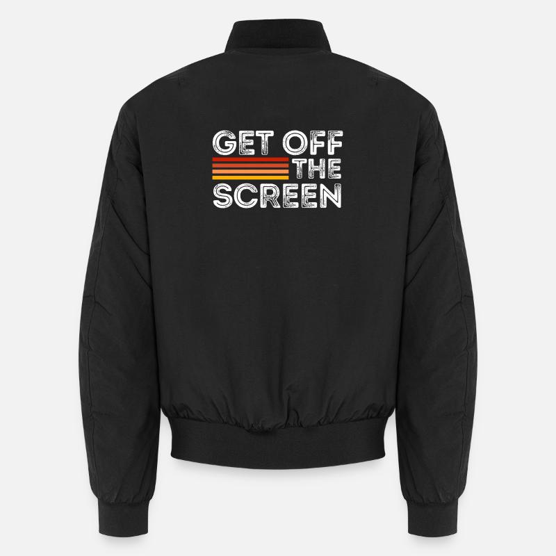 Runter vom Bildschirm - Unisex Bomberjacke - Schwarz