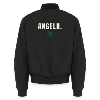 PÊCHE. Édition Réussite du Design de Pêche Minimaliste - Bomber unisexe - noir - Dos - AI Model Male 185 light (185cm)