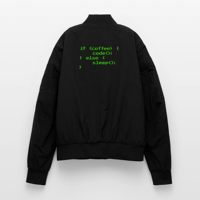 No Coffee No Code Programmer Computer Scientist Unisex Bomber Jacket