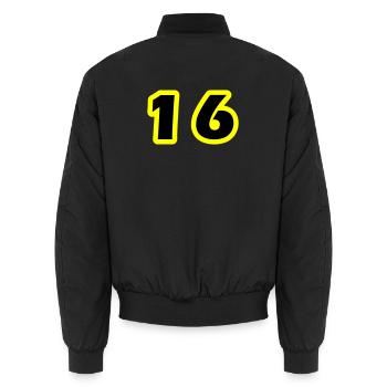 Symbole numérique 16 - Bomber unisexe - noir - Dos - AI Model Male 185 light (185cm)
